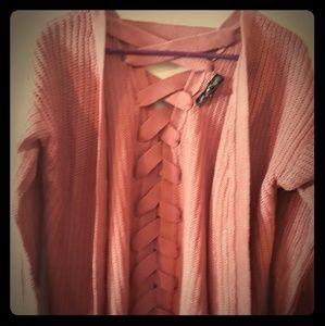 Chunky knit braided cardigan